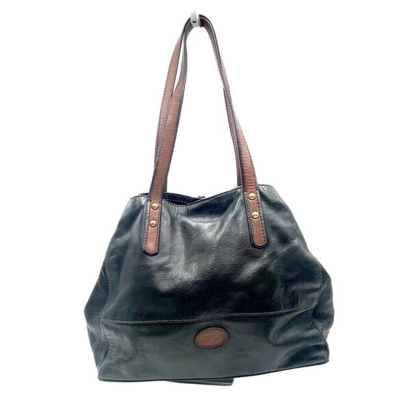 FOSSIL women's black leather shoulder bag VINTAGE